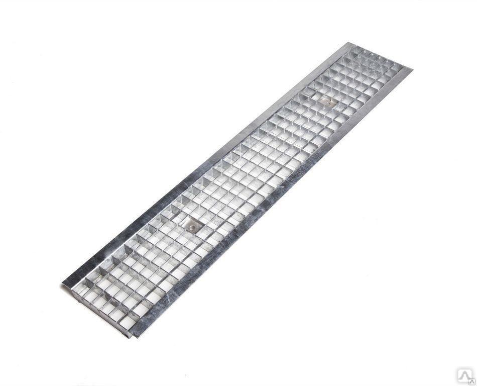 Решетка водоприемная Standart стальная ячеистая оцинкованная PB 1000х136х14мм DN100 GidroGroup