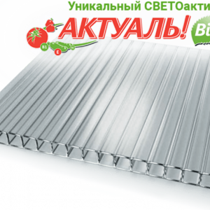 Сотовый поликарбонат Актуаль Bio (Казань) 10 мм прозрачный